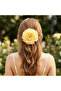 Yellow White Gingham Large Rose Clip Buckle