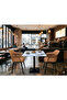Square ceramic Dining Table Set80cm*80cm75cmBlack with 2 Upholstered Marcela Chairs - Brown - 3