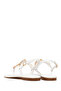 Women's White Ankle Buckle Flip-Flop Sandals with Stones 26Sfe452214 - 6