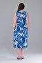 Women's Blue and White Abstract Pattern Strappy Plus Size Dress - 7