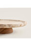 Latia Wooden Base Marble Cake Stand Natural - 5
