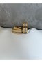 Steel Ring Tamtur Ring Gold 316L Steel Water Resistant Stainless Zircon Stone - 3