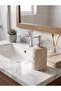 Faralya Home Natural Travertine Liquid Soap Dispenser - Bathroom and Kitchen Accessory with Silver Pump (11X9 cm) - 2