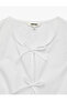Cotton Sleeveless Round Neck Peplum Cut Bow Poplin Blouse - 6