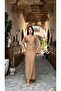 Satin Dress with Chain Detail and Bat Sleeves - 3