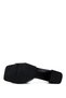 Women's Faux Leather Black Heeled Slippers - 4