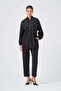 Women's Metal Ring Embroidered Double Suit Black 31385