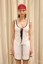 Celeste Lace Detail Ecru Crop Shorts Set - 2