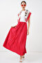 Women's Pleated Long Skirt 1469 - Red - 5