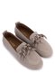 Women's Genuine Leather Beige Loafer Shoes - 3
