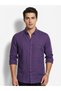 Men's Purple 100% Linen Shirt - Relaxed Fit Breathable Long Sleeve Linen Shirt