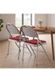 - Set of 2 Folding Metal Chairs with Non-Slip Ear Pads, Chair with Cotton and Linen Seat and Metal Frame, for Indoor and Outdoor Use, Room - 6
