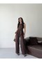 Gold Button Detailed Sleeveless Vest and Pants Set with Belt Accessory - 7