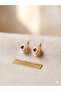 Women's Miniature Coffee Cup and Croissant Design Dangle Earrings - 6