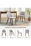 Set of 2 Wooden Dining Chairs, Upholstered Kitchen Chairs, Dining Room with Padded Seat and Wooden Legs, Modern Fabric Side Chair for Kitchen, Dining Room, Restaurant, Cafe, Gray - 7