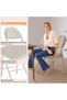 - Set of 2 Folding Metal Chairs with Non-Slip Ear Pads, Chair with Cotton and Linen Seat and Metal Frame, for Indoor and Outdoor Use, Room - 4