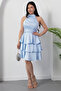 Halter Neck Layered Satin Dress Drp565