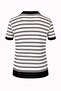 Collared Striped Men's T-Shirt 4045 Ecru-Black Striped - 2