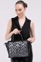 Black Suede Paneled Quilted Women's Shoulder Bag - 6