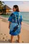 Love Diving Color Digital Printed Cotton Poncho - 3