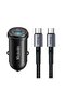 CC-7493 30W 1C PD Fast Car Charger+ Type-C to Type-C Cable 1.2m