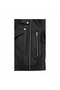 Women's Black Leather Straight Leg Pants with Zippers - 3