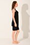 Biye detailed zero sleeve semi-closed swimsuit - 4