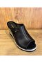 Genuine Leather Wedge Heeled Women's Slippers - 2