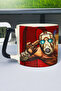 كوب سيراميك فاخر مطبوع عليه Borderlands (قطعة واحدة) بمقبض أسود خاص بمقبض مموج V3D