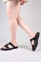 Rahov Flat Slippers with Front Buckle Accessories Black - 3
