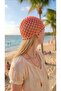 Hand-Knitted Mesh Beanie Mesh Hat Beach Stylish Summer Hat with Wooden Beads