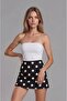 Women's Polka Dot Mini Skirt with Shorts - 4