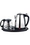 Modern Electric Tea Kettle With Glass Teapot Set 2.0L Large Capacity 1800W Rapid Heating Stainless Steel Finish
