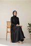 Black Women's 100% Cotton Muslin Fabric Dress Buttoned Shirt Collar Long Hijab Dress Anti-Sweat Summer Dress - 6