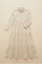 Ecru Women's 100% Cotton Muslin Fabric Dress Buttoned Shirt Collar Long Hijab Dress Anti-Sweat Summer Dress - 8