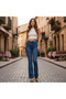 High-Waisted Blue Flared Denim Jeans - Unisex - 2