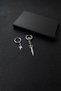 2 Steel Earrings and 1 Metal Mechanism Rfid Protected Automatic Card Holder Business Card Holder Set - 4