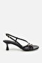 Women's black patent leather gold buckle thin strap low heel sandals