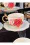 Porcelain Rose Embroidered Porcelain Coffee Cup Set for 6 People 90 ml - 5