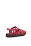 D26Ys-2740 Women's Genuine Leather Flat Sandals Red - 5