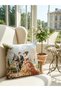 White Horse Wedding Jacquard Woven Tapenstry Decorative Kirlent 45*45