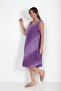 Women's Italian Cotton Collar Elastic Lined Leopard Zero Sleeve Midi Dress - 2