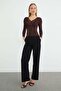 Sleeves and Collar Lace Pieces Sheer Blouse - 5
