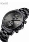 Mens Fashion Business Watch Stainless Steel Waterproof Chronograph Quartz Wristwatch - 6