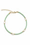 Metal Accessories, Water Green Beaded Star Detailed Anklet - 3