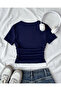 Soul Slit Collar Embroidered Gathered Blouse - 2