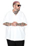 Mode XL Large Size Shirt with Lapel Collar and Long Sleeves U26385 Ecru - 3