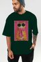 For the Sake of Cat 118 Green Oversize T-Shirt with Cat Print on the Front 100% Cotton Unisex Cat Lover Premium Design - 6