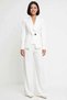 Women's Double-Breasted Jacket and Trousers Set Woven Fabric Fitted Cut Long Sleeve Lapel Casual Comfortable - 4