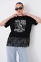 Women's Printed Skirt Lace Detailed T-Shirt 260569 - - 4